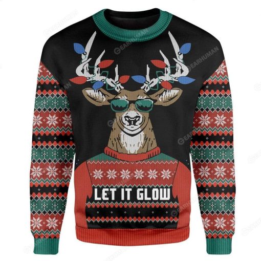 Gearhumans Custom Ugly Let It Glow Christmas Sweater Jumper 5 Custom Ugly Let It Glow Christmas Sweater Jumper HD-TA19101914 Ugly Christmas Sweater