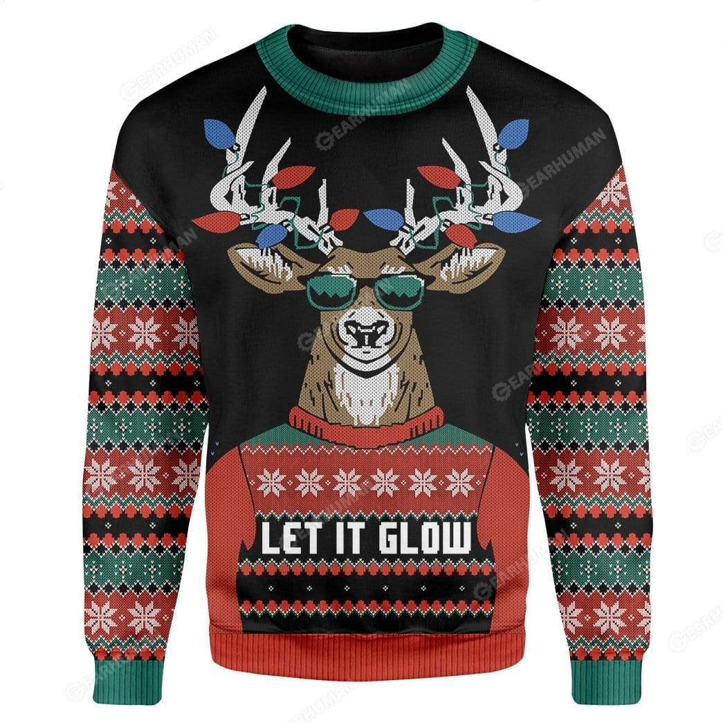 Gearhumans Custom Ugly Let It Glow Christmas Sweater Jumper 3 Custom Ugly Let It Glow Christmas Sweater Jumper HD-TA19101914 Ugly Christmas Sweater
