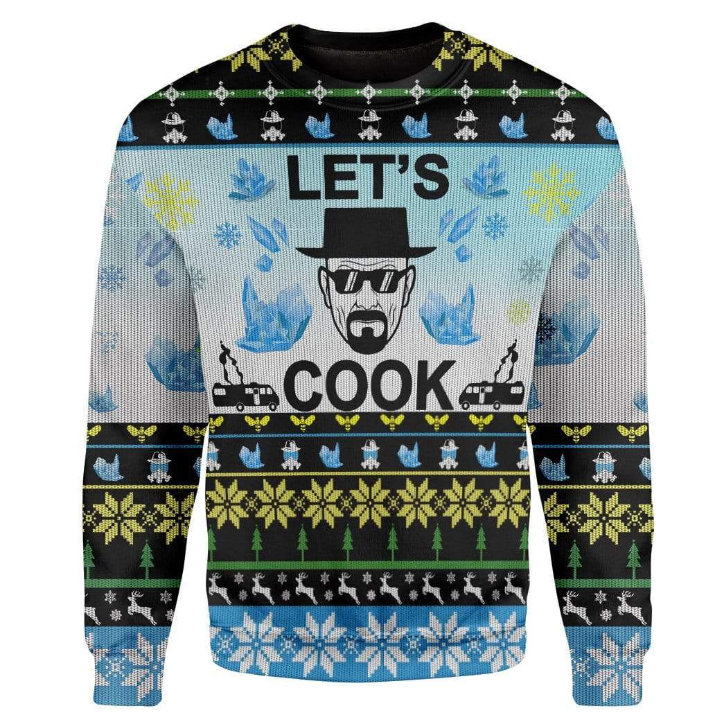 Gearhumans Custom Ugly Let's Cook Christmas Sweater Jumper 2 Custom Ugly Let's Cook Christmas Sweater Jumper HD-DT25101904 Ugly Christmas Sweater Long Sleeve S