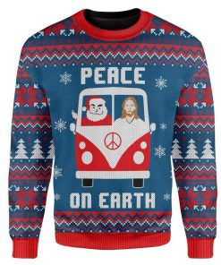 Custom Ugly Peace On Earth Christmas Sweater Jumper HD-TA21101903 Ugly Christmas Sweater Long Sleeve S 
