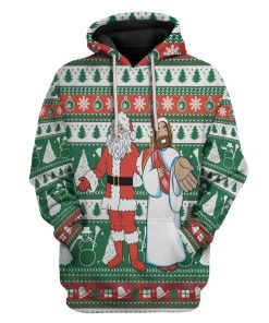 Custom Ugly Santa And Jesus Apparel HD-DT28101903 3D Custom Fleece Hoodies Hoodie S 