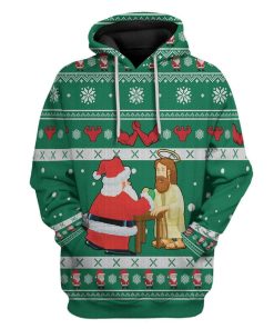 Custom Ugly Santa And Jesus Apparel HD-DT29101906 3D Custom Fleece Hoodies Hoodie S 