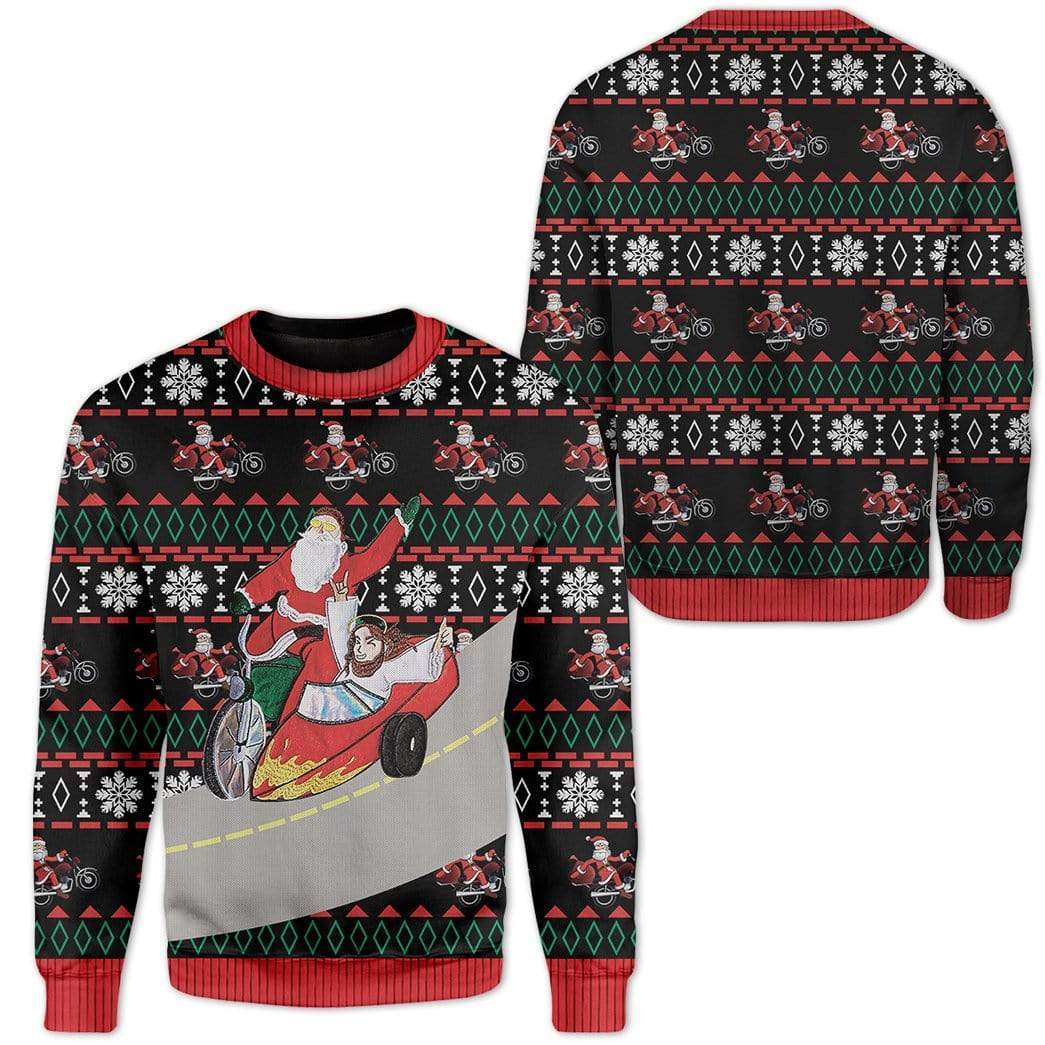 Gearhumans Custom Ugly Santa And Jesus Christmas Sweater Jumper 4 Custom Ugly Santa And Jesus Christmas Sweater Jumper HD-AT01111907 Ugly Christmas Sweater