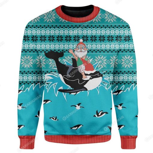 Gearhumans Custom Ugly Santa And Whale Christmas Sweater Jumper 5 Custom Ugly Santa And Whale Christmas Sweater Jumper HD-TT29101910 Ugly Christmas Sweater