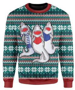 Custom Ugly Shark Christmas Sweater Jumper HD-TT01111902 Ugly Christmas Sweater Long Sleeve S 