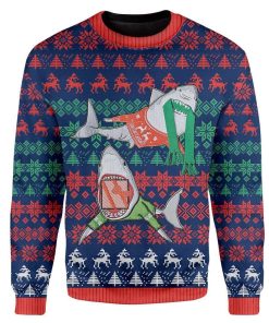 Custom Ugly Shark Christmas Sweater Jumper HD-TT28101910 Ugly Christmas Sweater Long Sleeve S 