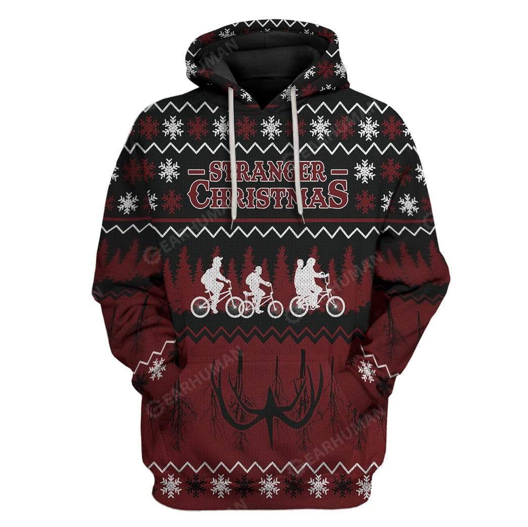 Gearhumans Custom Ugly Stranger Christmas Apparel 1 Custom Ugly Stranger Christmas Apparel HD-DT31101907 3D Custom Fleece Hoodies Hoodie S