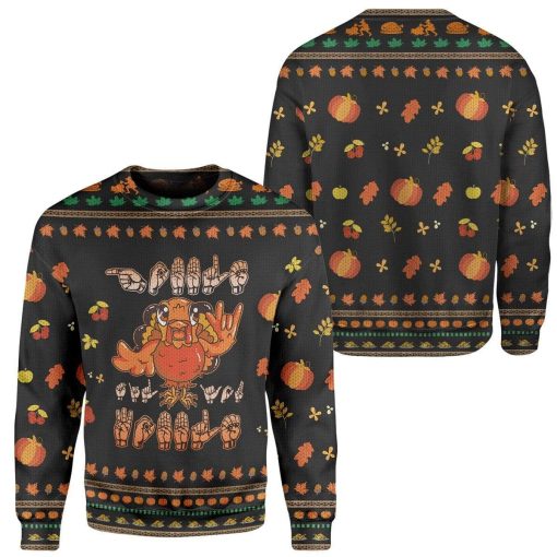 Custom Ugly Turkey Christmas Sweater Jumper HD-DT18101903 Ugly Christmas Sweater