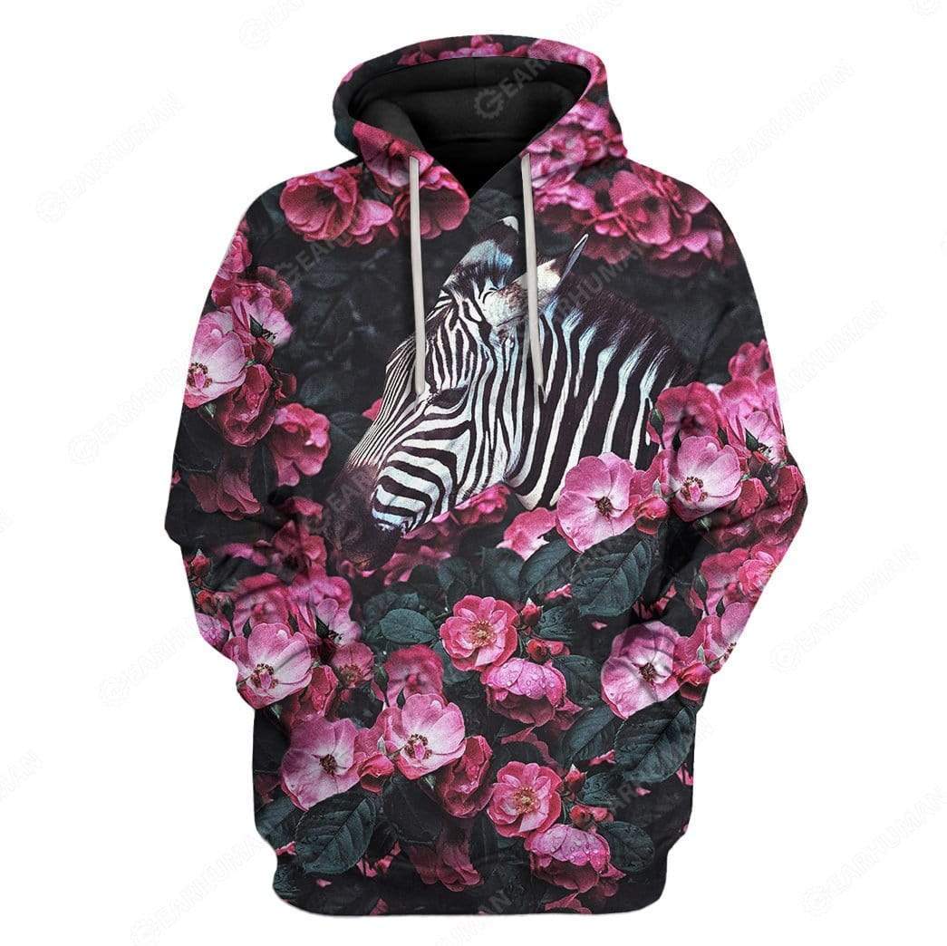 Gearhumans Custom Zebra Apparel 1 Custom Zebra Apparel HD-GH2181904 3D Custom Fleece Hoodies Hoodie S