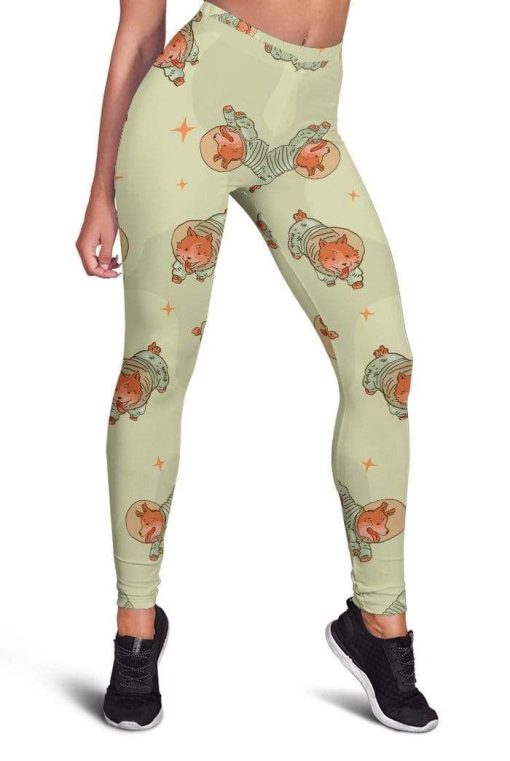 CUTE ANIMALS AS AN ASTRONAUT Full-print Leggings HD-GH20063 - LEG Leggings Leggings S