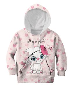 Cute Baby Catty Girl Custom Hoodies T-shirt Apparel HD-PET110349K kid 3D apparel Kid Hoodie S/6-8 