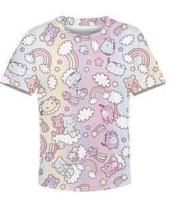 CUTE BEAR AND Pusheen Kid Custom Hoodies T-shirt Apparel HD-PET110319K kid 3D apparel Kid T-Shirt XS 
