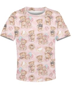 CUTE BEAR WITH BALLOON AND GIFTS Kid Custom Hoodies T-shirt Apparel HD-PET110318K kid 3D apparel Kid T-Shirt XS 