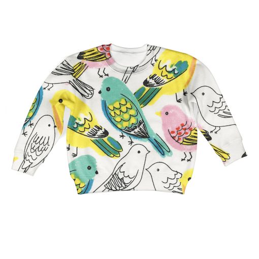 CUTE BIRDS Kid Custom Hoodies T-shirt Apparel HD-PET110217K kid 3D apparel Kid Sweatshirt S/6-8