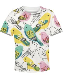CUTE BIRDS Kid Custom Hoodies T-shirt Apparel HD-PET110217K kid 3D apparel Kid T-Shirt XS 