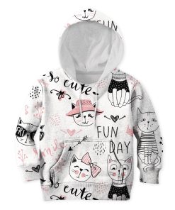 Cute Cat In Fun Day Custom Hoodies T-shirt Apparel HD-PET110329K kid 3D apparel Kid Hoodie S/6-8 