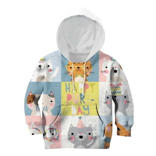 CUTE CATS Kid Custom Hoodies T-shirt Apparel HD-PET110297K kid 3D apparel Kid Hoodie S/6-8