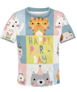 CUTE CATS Kid Custom Hoodies T-shirt Apparel HD-PET110297K kid 3D apparel Kid T-Shirt XS 