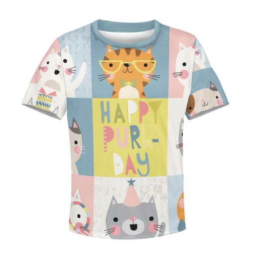 CUTE CATS Kid Custom Hoodies T-shirt Apparel HD-PET110297K kid 3D apparel Kid T-Shirt XS