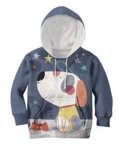 Cute Dog And His Bone Custom Hoodies T-shirt Apparel HD-PET110291K kid 3D apparel Kid Hoodie S/6-8 