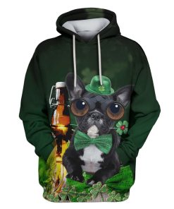 Cute Dog with beer Custom T-shirt - Hoodies Apparel HD-PET110435 3D Custom Fleece Hoodies Hoodie S 