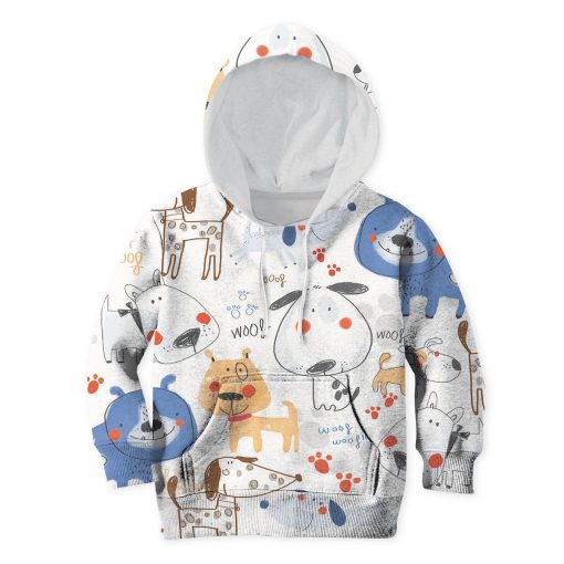 CUTE DOGS Kid Custom Hoodies T-shirt Apparel HD-PET110290K kid 3D apparel Kid Hoodie S/6-8