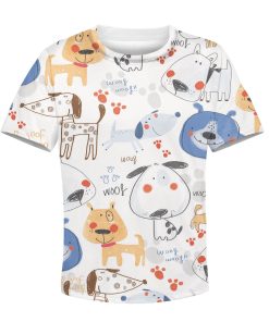 CUTE DOGS Kid Custom Hoodies T-shirt Apparel HD-PET110290K kid 3D apparel Kid T-Shirt XS 