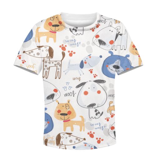 CUTE DOGS Kid Custom Hoodies T-shirt Apparel HD-PET110290K kid 3D apparel Kid T-Shirt XS