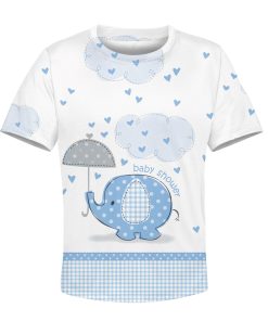 cute elephant baby shower Kid Custom Hoodies T-shirt Apparel HD-PET110287K kid 3D apparel Kid T-Shirt XS 