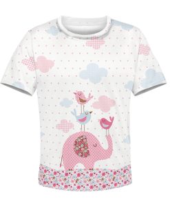 CUTE ELEPHANT Kid Custom Hoodies T-shirt Apparel HD-PET110374K kid 3D apparel Kid T-Shirt XS 