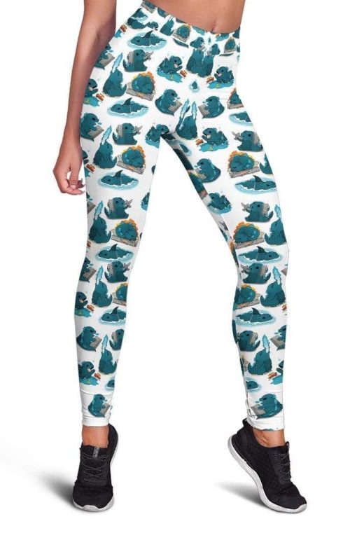Cute godzilla Full-print Leggings HD-GH20502-LEG Leggings Leggings S