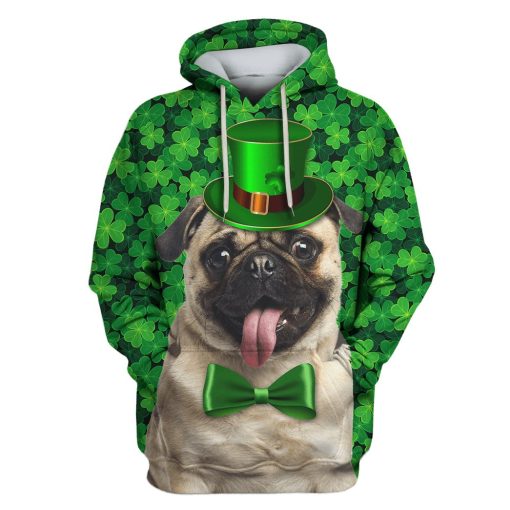 Cute Pug Custom T-shirt - Hoodies Apparel HD-PET110420 3D Custom Fleece Hoodies Hoodie S