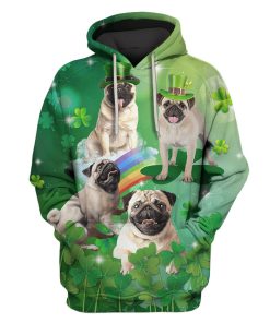 Cute Pugs Custom T-shirt - Hoodies Apparel HD-GH110664 3D Custom Fleece Hoodies Hoodie S 