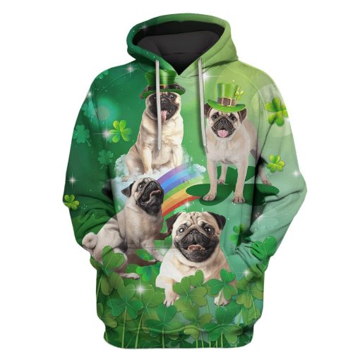 Cute Pugs Custom T-shirt - Hoodies Apparel HD-GH110664 3D Custom Fleece Hoodies Hoodie S