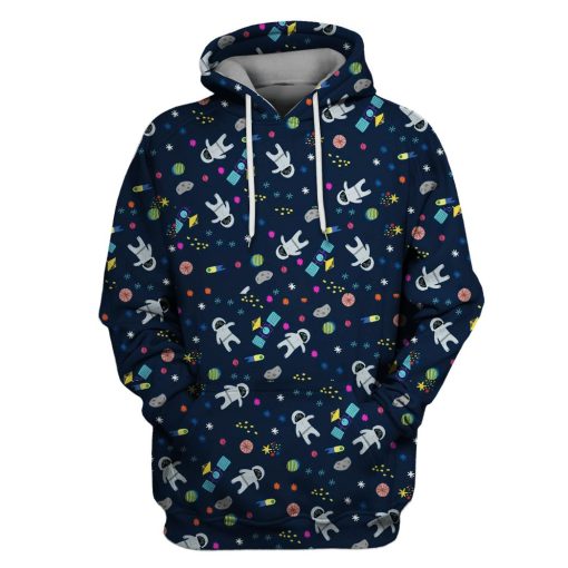 Gearhumans Cute Tiny Astronauts OuterSpace Custom T-shirt - Hoodies Apparel 1 Cute Tiny Astronauts OuterSpace Custom T-shirt - Hoodies Apparel GH110312 3D Custom Fleece Hoodies Hoodie S