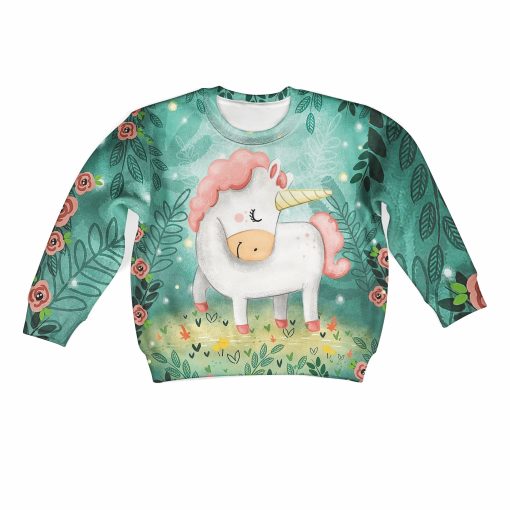 CUTE UNICORN Kid Custom Hoodies T-shirt Apparel HD-PET110327K kid 3D apparel Kid Sweatshirt S/6-8