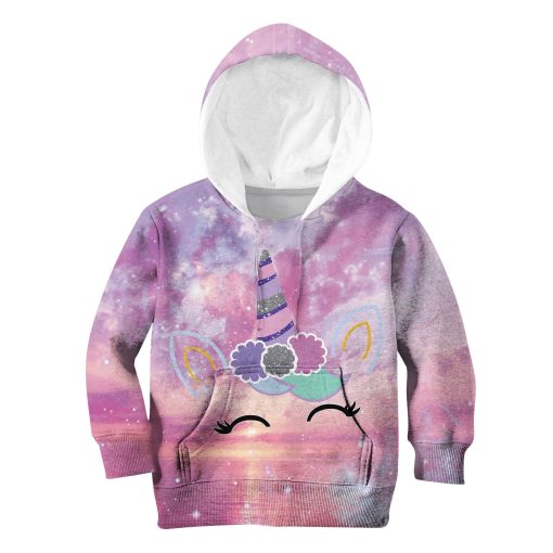 CUTE UNICORN Kid Custom Hoodies T-shirt Apparel HD-UNI110131K kid 3D apparel Kid Hoodie S/6-8