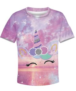 CUTE UNICORN Kid Custom Hoodies T-shirt Apparel HD-UNI110131K kid 3D apparel Kid T-Shirt XS 