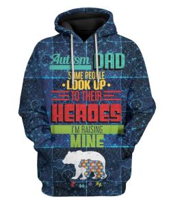 Daddy Bear Autism Custom T-Shirts Hoodies Apparel AU-DT3101204 3D Custom Fleece Hoodies Hoodie S 