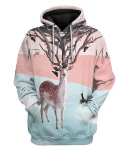 Deer Custom T-Shirts Hoodies Apparel AN-QM1301202 3D Custom Fleece Hoodies Hoodie S 