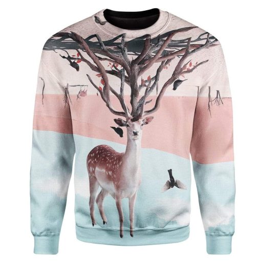 Deer Custom T-Shirts Hoodies Apparel AN-QM1301202 3D Custom Fleece Hoodies Long Sleeve S