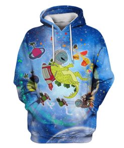 Dinosaur adventure in space Custom T-shirt - Hoodies Apparel GH110213 3D Custom Fleece Hoodies Hoodie S 