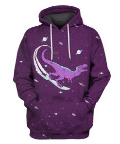 Dinosaur in space T-Shirts - Zip Hoodies Apparel GH110212 3D Custom Fleece Hoodies Hoodie S 