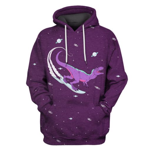 Dinosaur in space T-Shirts - Zip Hoodies Apparel GH110212 3D Custom Fleece Hoodies Hoodie S