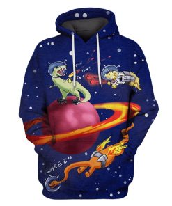 dinosaurs fight in space T-Shirts - Zip Hoodies Apparel GH110211 3D Custom Fleece Hoodies Hoodie S