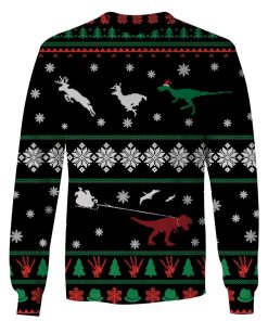 DINOSAURS IN CHRISTMAS DAY Custom T-shirt - Hoodies Apparel HD-UGL110213 3D Custom Fleece Hoodies Long Sleeve S 