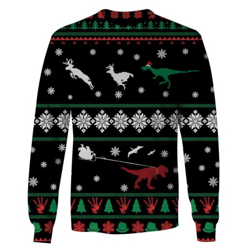 DINOSAURS IN CHRISTMAS DAY Custom T-shirt - Hoodies Apparel HD-UGL110213 3D Custom Fleece Hoodies Long Sleeve S