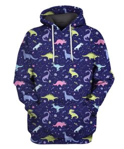 DINOSAURS IN SPACE T-Shirts - Zip Hoodies Apparel GH110215 3D Custom Fleece Hoodies Hoodie S