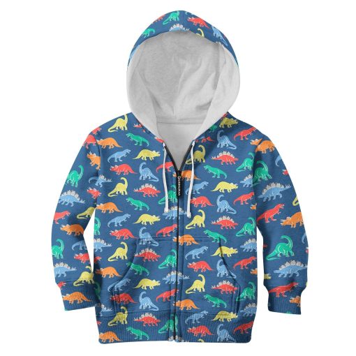 Dinosaurs Kid Custom Hoodies T-shirt Apparel HD-GH110629K kid 3D apparel Kid Zip Hoodie S/6-8
