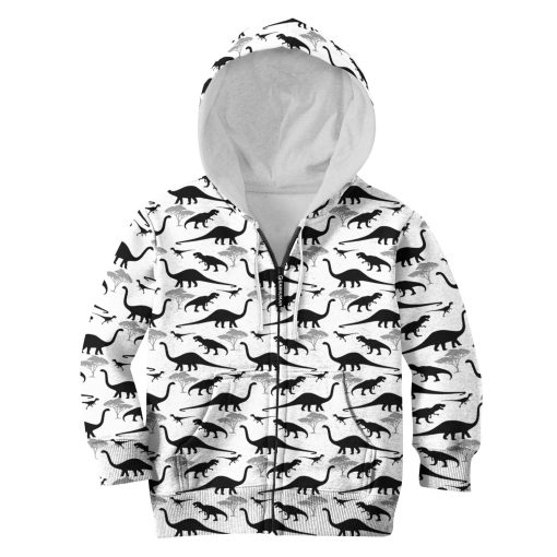 Dinosaurs with tree Kid Custom Hoodies T-shirt Apparel HD-GH110631K kid 3D apparel Kid Zip Hoodie S/6-8